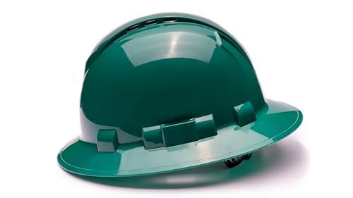 Ridgeline Pyramex Ridgeline Full Brim Hard Hat 4 Point Ratchet Vented Green - Image 3